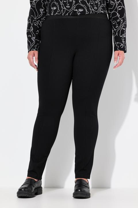 Immagine prodotto Ulla Popken Pantaloni modello Sienna in tessuto punto Roma con taglio della gamba stretto e cintura elastica (42)