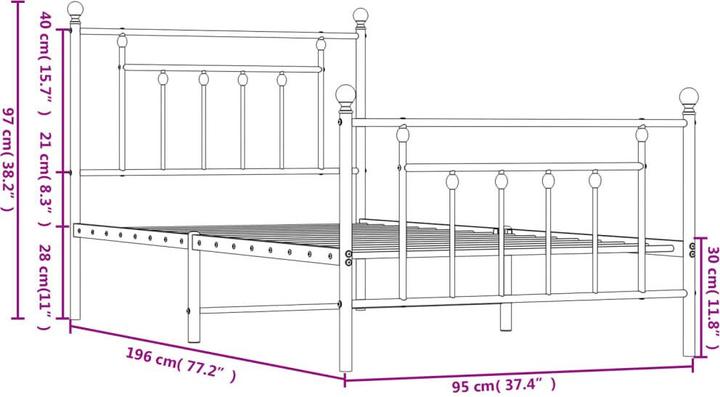 Produktbild vidaXL Bettgestell (90 x 190 cm)