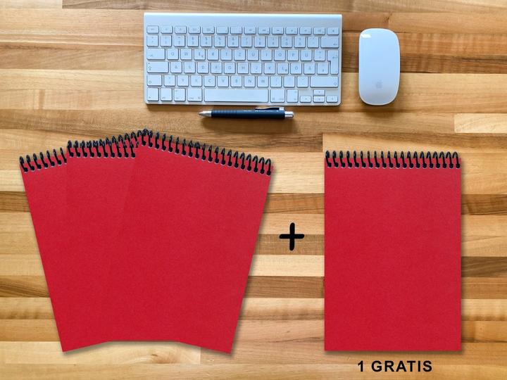 Actual product image A 4 notepad - set, 3+1 free, Luxury 80 pages RED JUPITER GLITTER OPTICS, lined (A4)