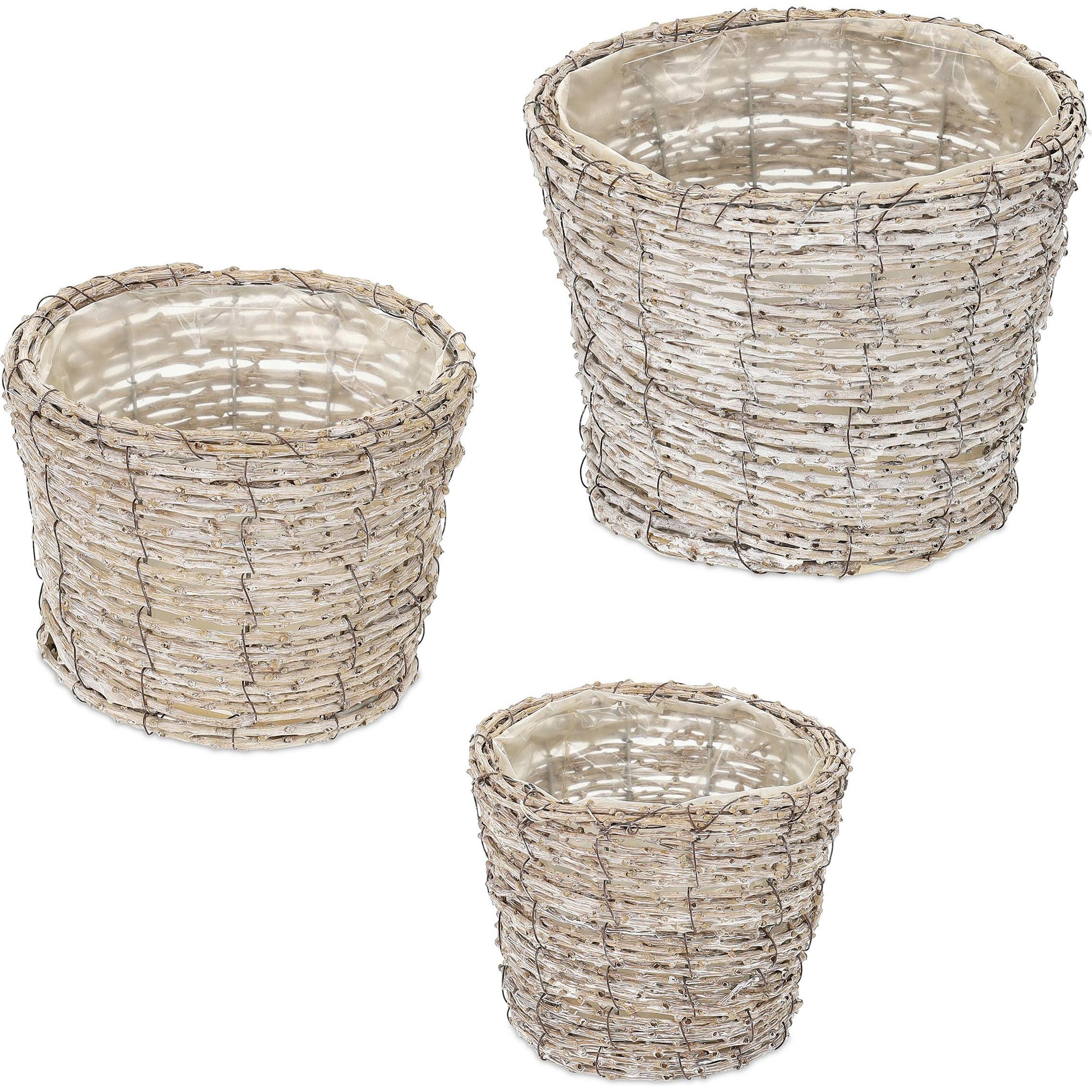 Relaxdays, Blumentopf, 3x Blumentopf (25 cm)