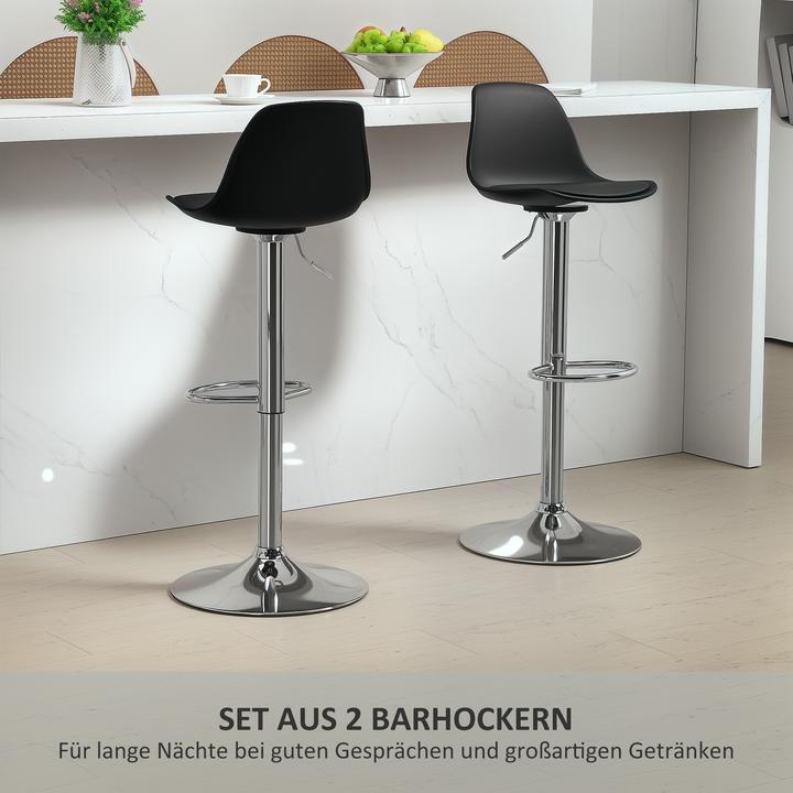Produktbild Homcom Barhocker Kunstleder Schwarz