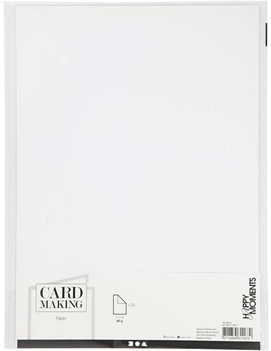 Image du produit Creativ Company Papier artisanal A4 blanc (25,5 x 21 cm, 70 g/m²)