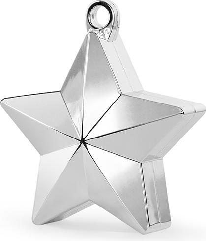 Partydeco Balloon weight Star, silver (1 pkt / 1 pc.)