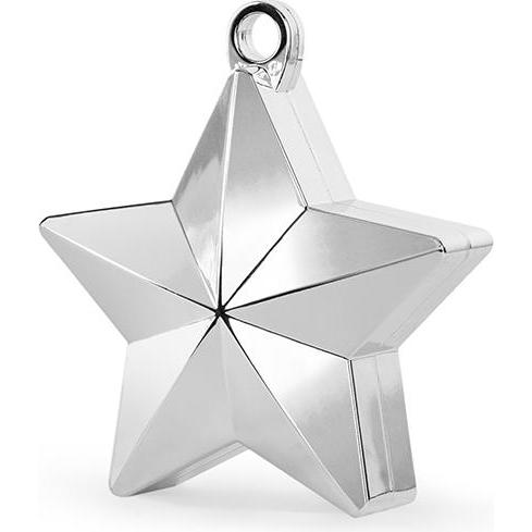 Partydeco Balloon weight Star, silver (1 pkt / 1 pc.)