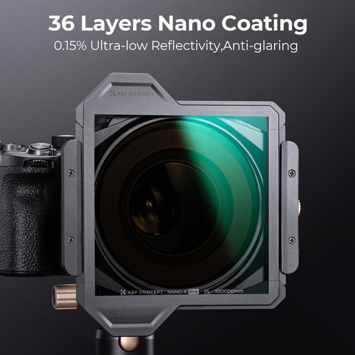 Produktbild K&F Concept 100*100*2mm, square PL lens, optical glass, HD, waterproof anti-scratch, Green Coating, X-PRO Series (100 mm, 100 mm)