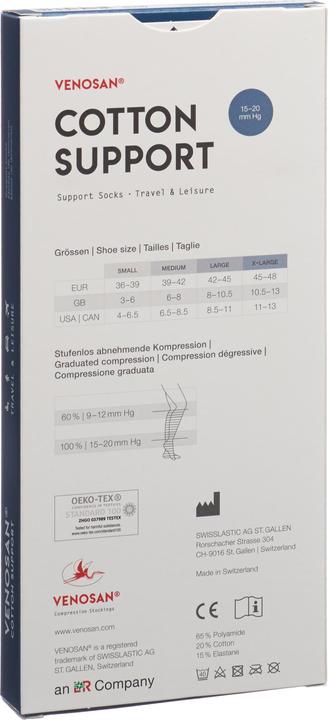 Produktbild Venosan COTTON SUPPORT Socks A-D S silver (S)