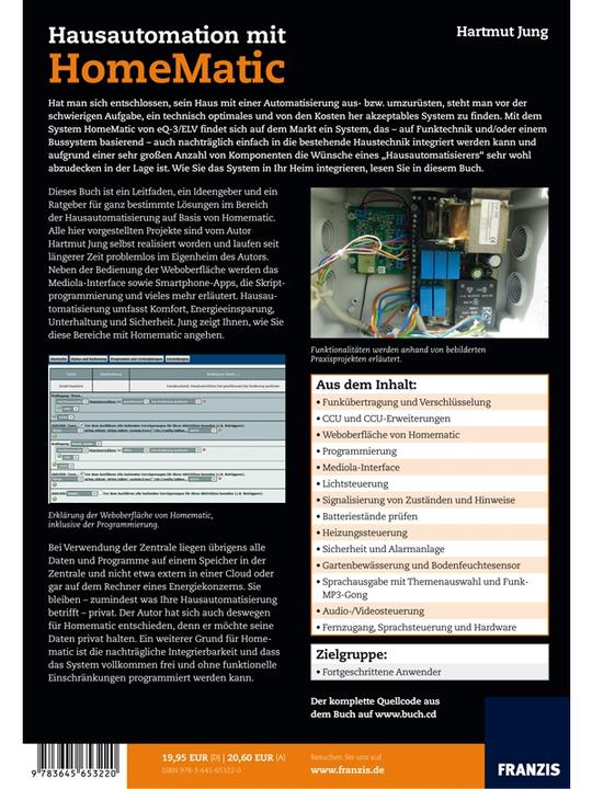 Produktbild Franzis Hausautomation mit HomeMatic (Deutsch, Hartmut Jung)