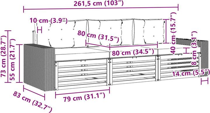 Produktbild vidaXL Outdoor-Sofa
