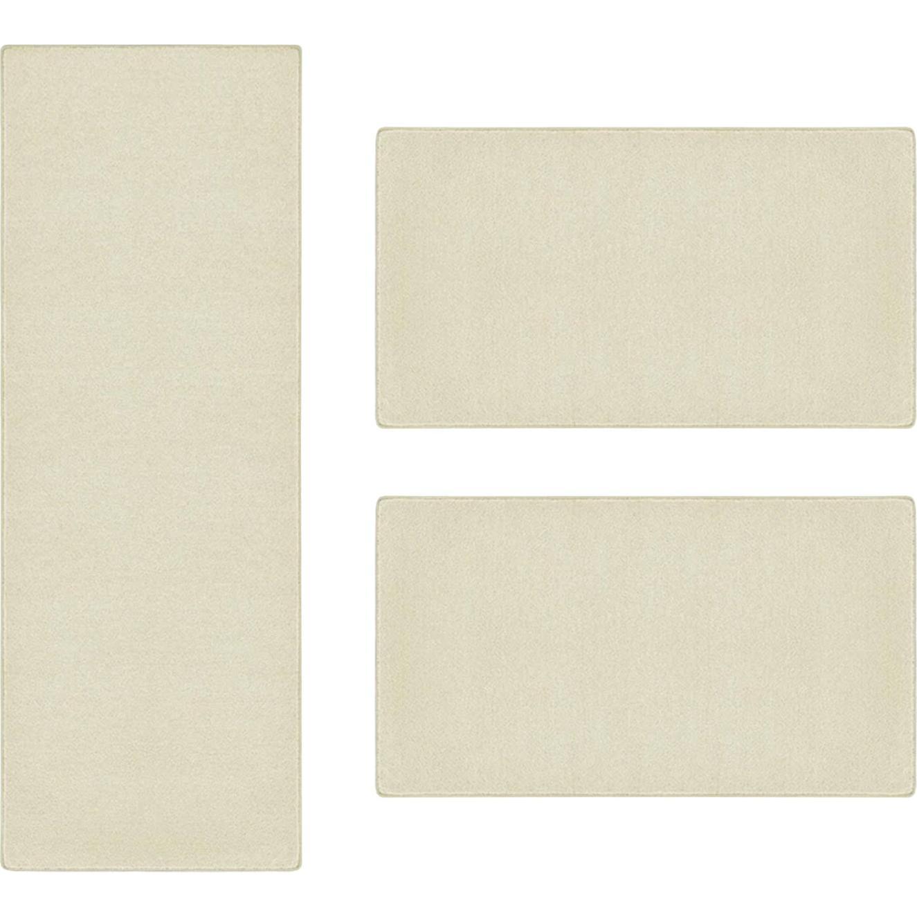 Karat, Teppich, VeloursBettumrandungCreme, 2x 80 x 150 cm und 80 x 300 cm (80 x 300 cm, 80 x 150 cm)