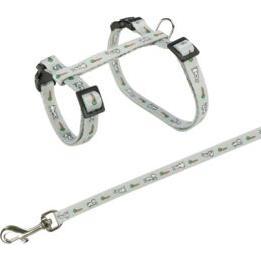 Thumbnail - Trixie Geschirr mit Leine für Kaninchen mit Häschen Muster (Hund, Allgemein), Halsband + Leine