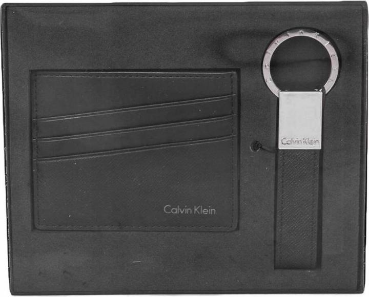 Actual product image Calvin Klein Logo Leather Card Holder Set