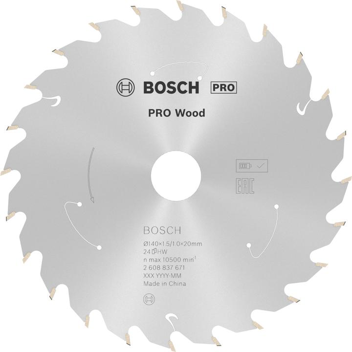 Productafbeelding Bosch Professional Zubehör Cirkelzaagblad Standaard voor hout, 140x1,5/1x20, 24 tanden