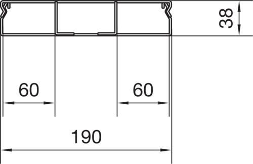 Produktbild Hager TEH UK190383 Unterflurkanal 190 x 38 mm 3-zÃ¼gig (200 cm)