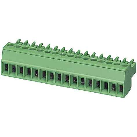 Phoenix 2 pole MC 1.5/2-ST-3.81 PCB wire to board cable plug with 3.81mm raster, Elektronikkabel + Stecker, Grün