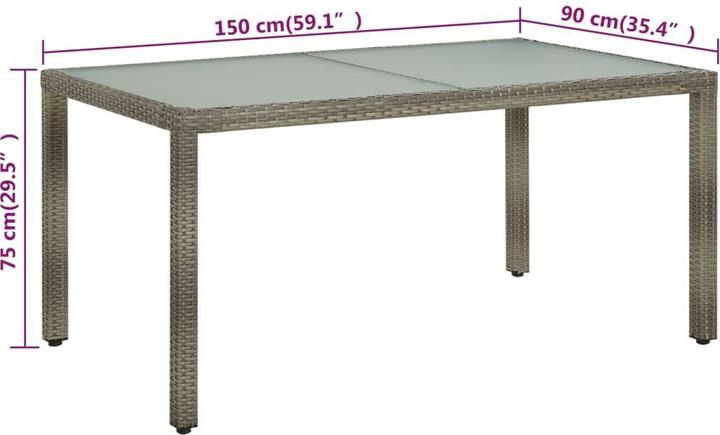 Produktbild vidaXL Gartentisch (150 x 90 x 75 cm)