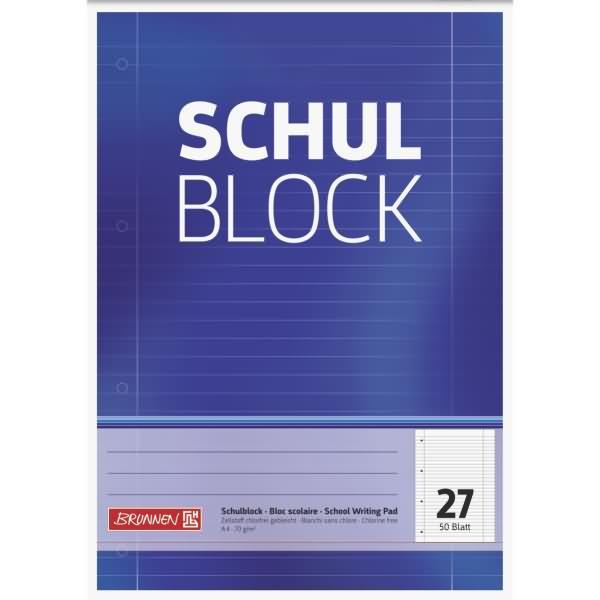 Collegeblock Lineatur 27 liniert mit Rand DIN A4 mit Randlinie (innen und aussen) (A4, Liniert, Harter Einband)