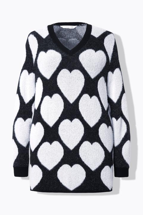 Produktbild Miamoda Pullover, weicher Feinstrick, Herzmuster (50, 52)