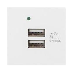 Thumbnail - Lanberg AC 45x45 socket 230V 5V 2xUSB 2.1A baltas (0.05 m), Netzwerkkabel