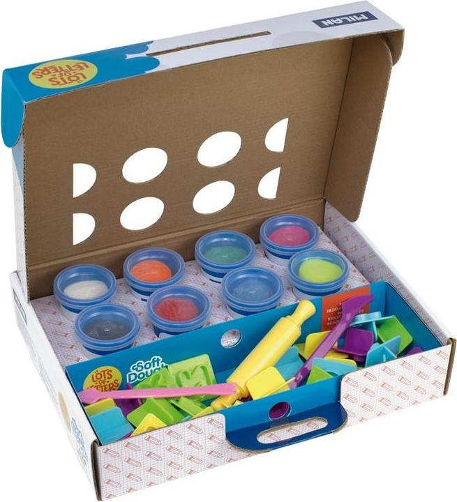 Modelling clay with accessories Letters 8 coloured in