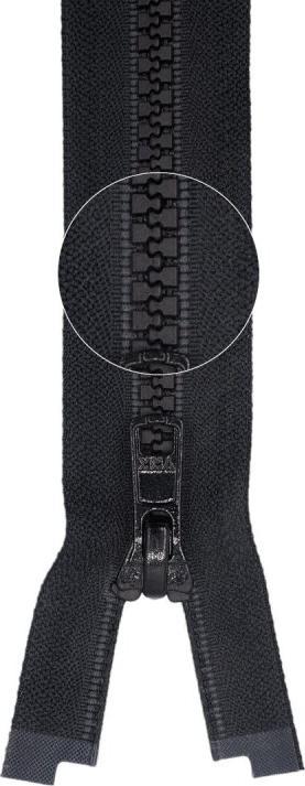 YKK Reissverschluss Kunststoffzähnchen teilbar 5mm 65cm 580 schwarz Industrieware (Teilbar, 65 cm)