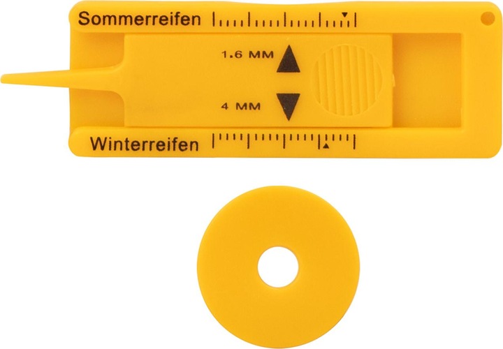Actual product image Parking disc with ice scraper, profile meter and shopping chip