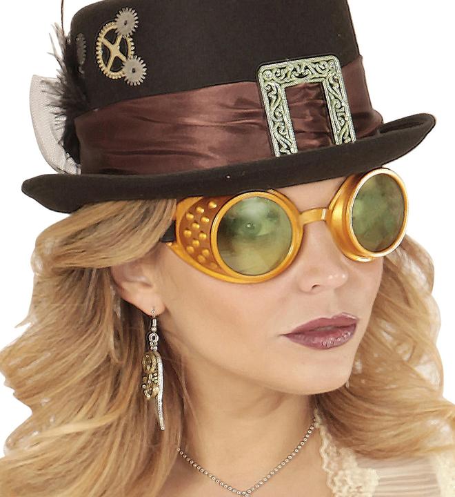 Produktbild Widmann Goldene Steampunk Fliegerbrille