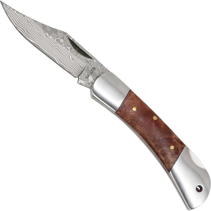 Actual product image Haller Damascus pocket knife root wood 80621 (7.50 cm)