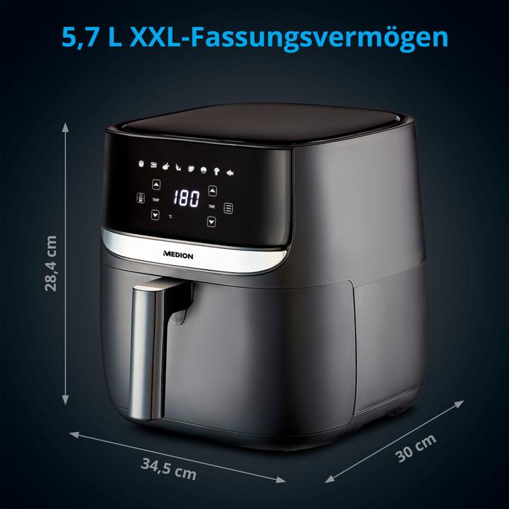 Actual product image Medion Hot Air Deep Fryer MD 10532, 1 kg, Black