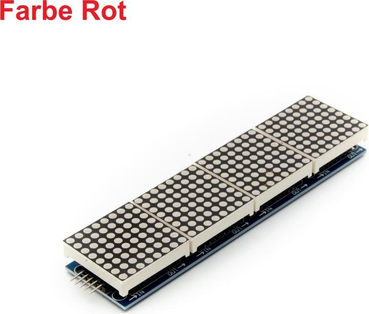 Produktbild Purecrea 4 Module mit 8x8 LED Dot Matrix 32x8 Rot mit MAX7219 für Display