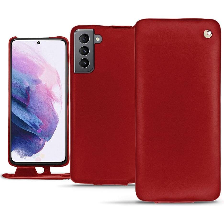 Thumbnail - Noreve Lederschutzhülle vertikal (Samsung Galaxy S21), Smartphone Hülle, Rot
