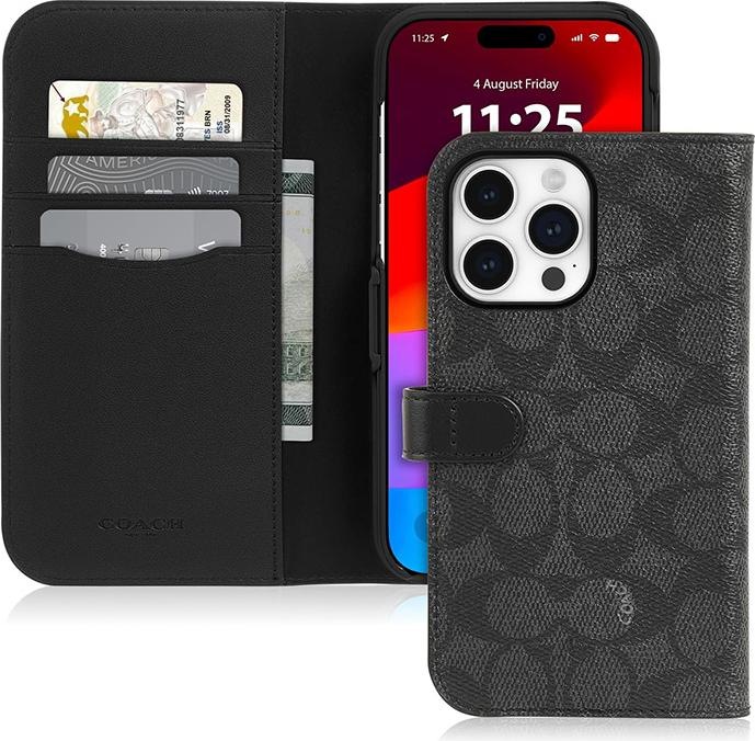 Produktbild Coach Folio Signature C Hülle – 2-in-1 iPhone 15 Pro Max Klapphülle (Anthrazit) (Apple iPhone 15 Pro Max)