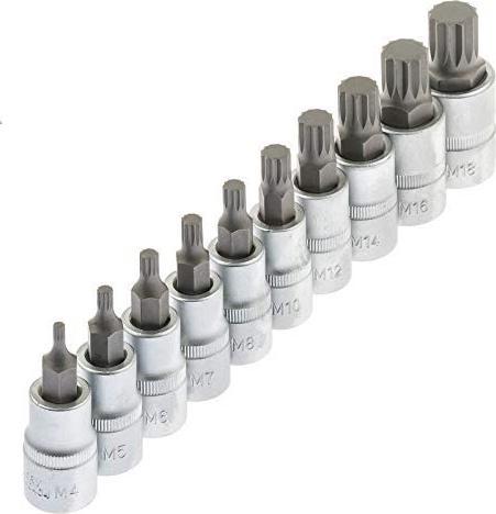 Actual product image ASTAL Internal multi-tooth socket spanner set 1/2" (12.5 mm) 10 pcs. (1/2")