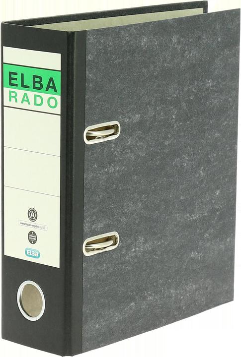 Image du produit Elba Chemise rado DIN A5 haute, largeur du dos : 75 mm, couverture noire recouverte de papier marbré (A5, 75 mm, 1 pcs)