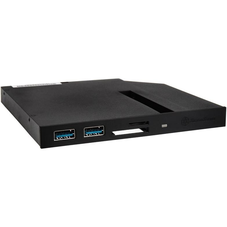 Silverstone SST-FPS01 Optisches Laufwerk, Speicherkartenlesegerät, Schwarz