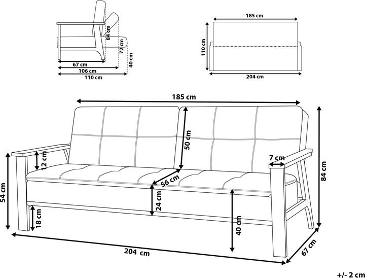 Produktbild Beliani Tjorn (3-Sitzer)