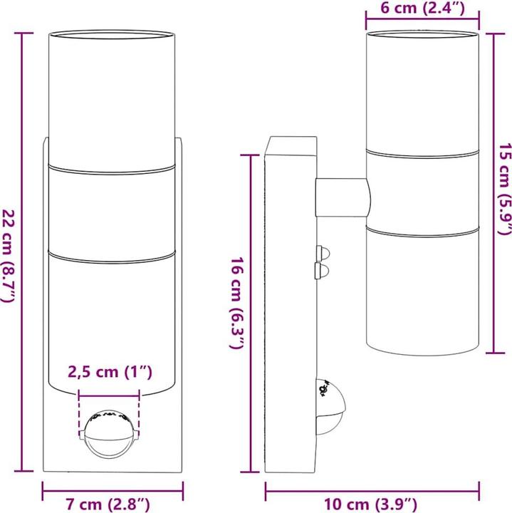 Produktbild vidaXL Aussenwandleuchte (GU10, IP44)