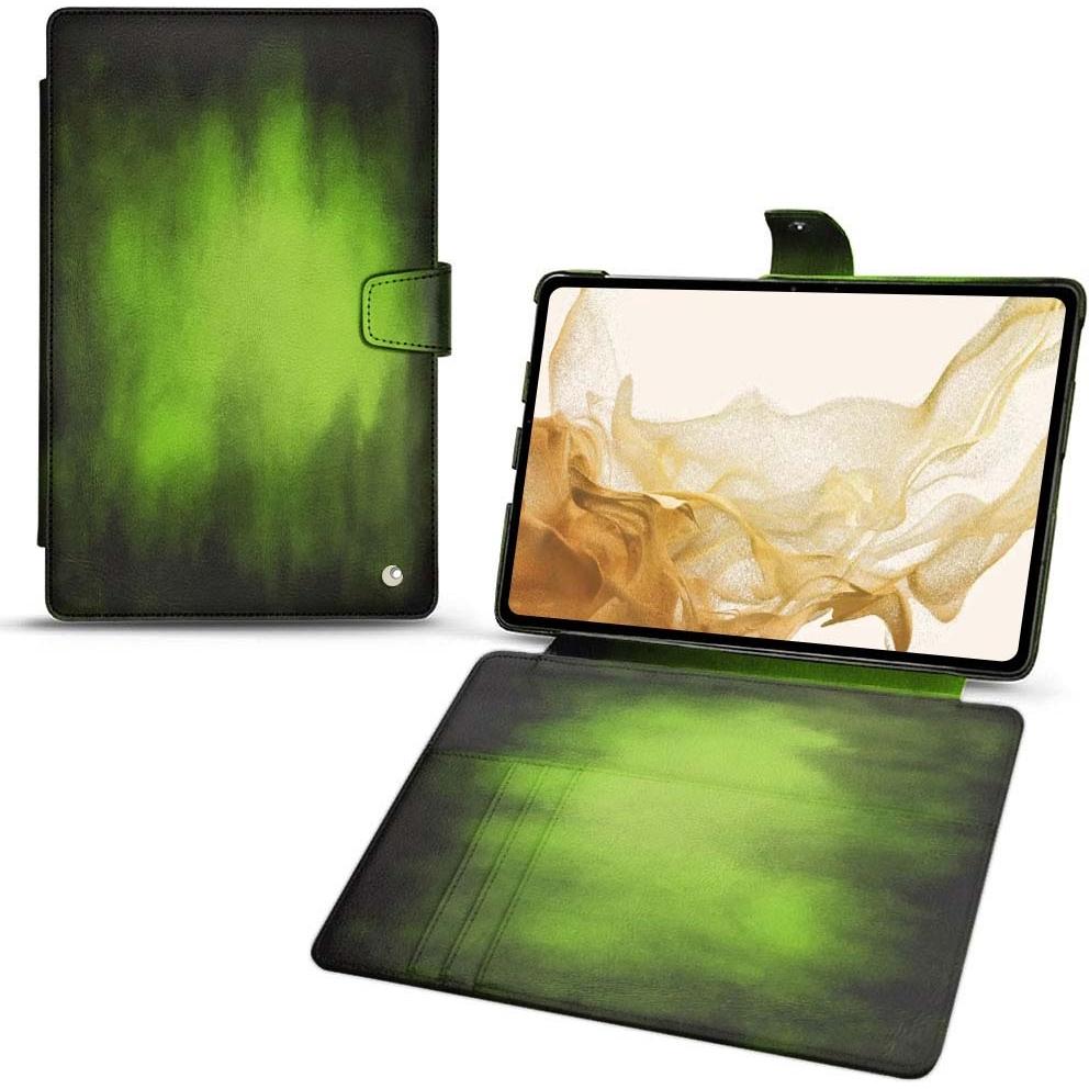 Noreve Lederschutzhülle Wallet (Galaxy Tab S8), Tablet Hülle, Grün