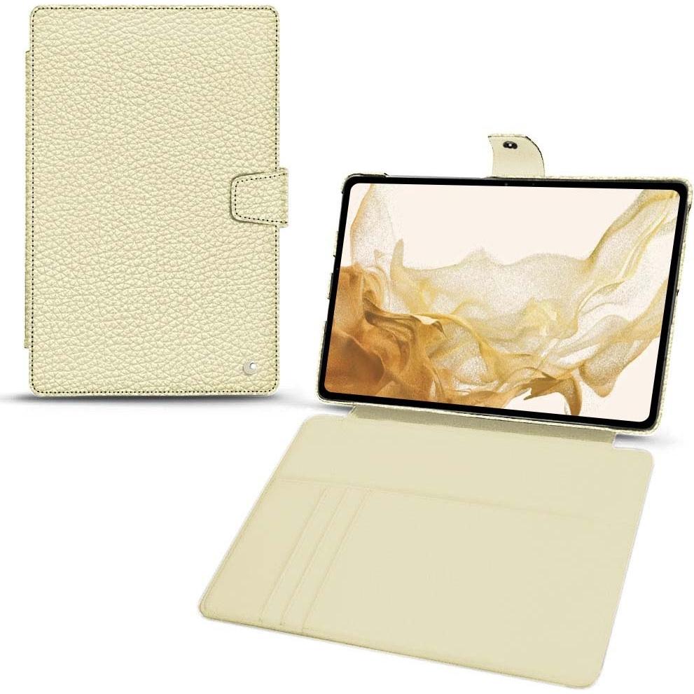 Thumbnail - Noreve Lederschutzhülle Wallet (Galaxy Tab S8), Tablet Hülle, Weiss