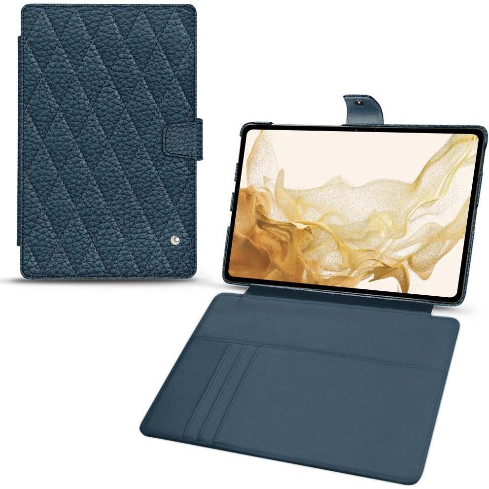 Noreve Lederschutzhülle Wallet (Galaxy Tab S8), Tablet Hülle, Blau