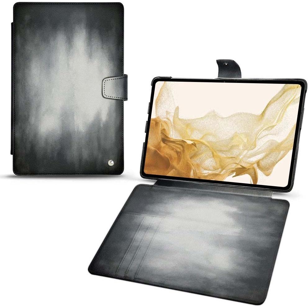 Noreve Lederschutzhülle Wallet (Galaxy Tab S8), Tablet Hülle, Grau