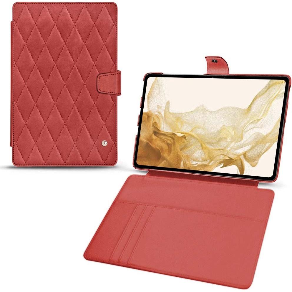 Noreve Lederschutzhülle Wallet (Galaxy Tab S8), Tablet Hülle, Rot