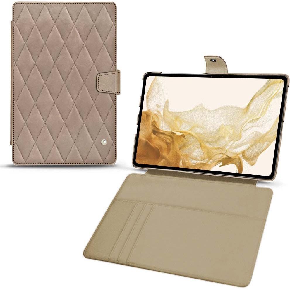 Noreve Lederschutzhülle Wallet (Galaxy Tab S8), Tablet Hülle, Beige