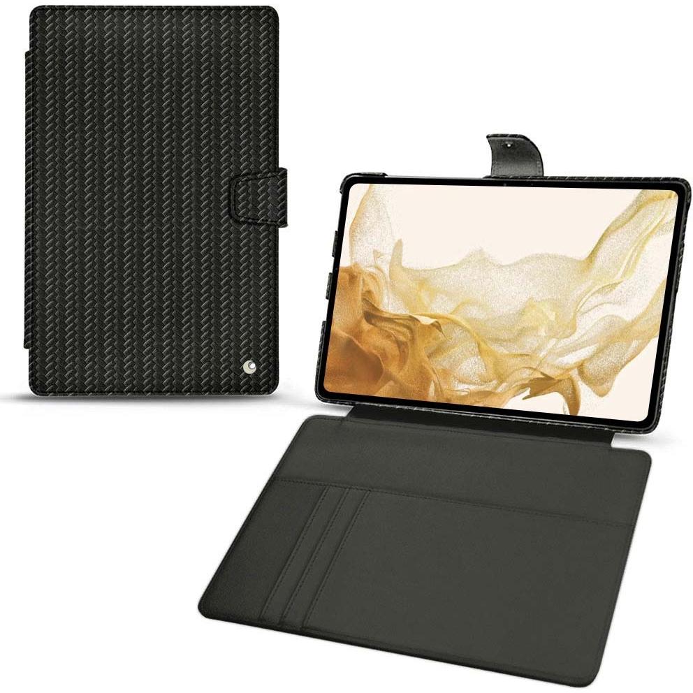 Noreve Lederschutzhülle Wallet (Galaxy Tab S8), Tablet Hülle, Schwarz