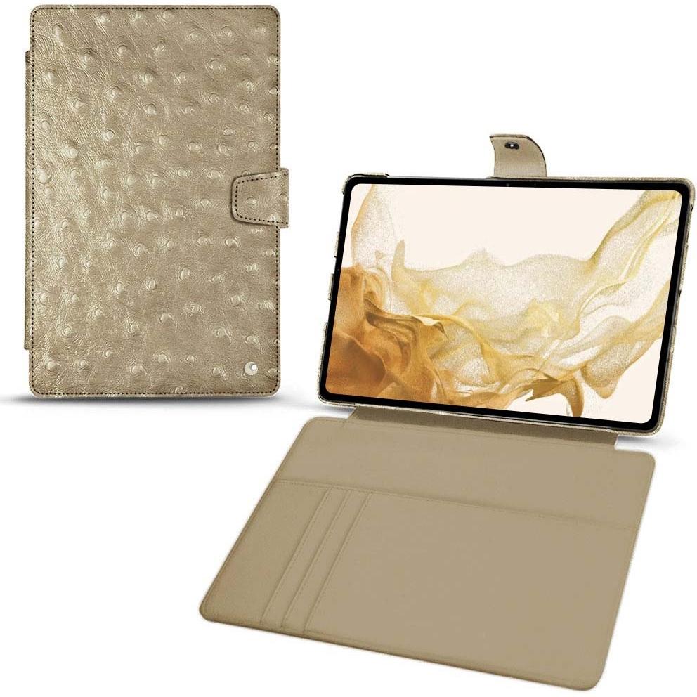 Thumbnail - Noreve Lederschutzhülle Wallet (Galaxy Tab S8), Tablet Hülle, Beige