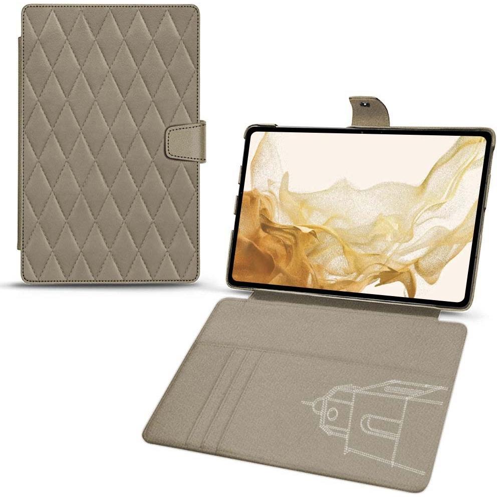 Noreve Lederschutzhülle Wallet (Galaxy Tab S8), Tablet Hülle, Beige