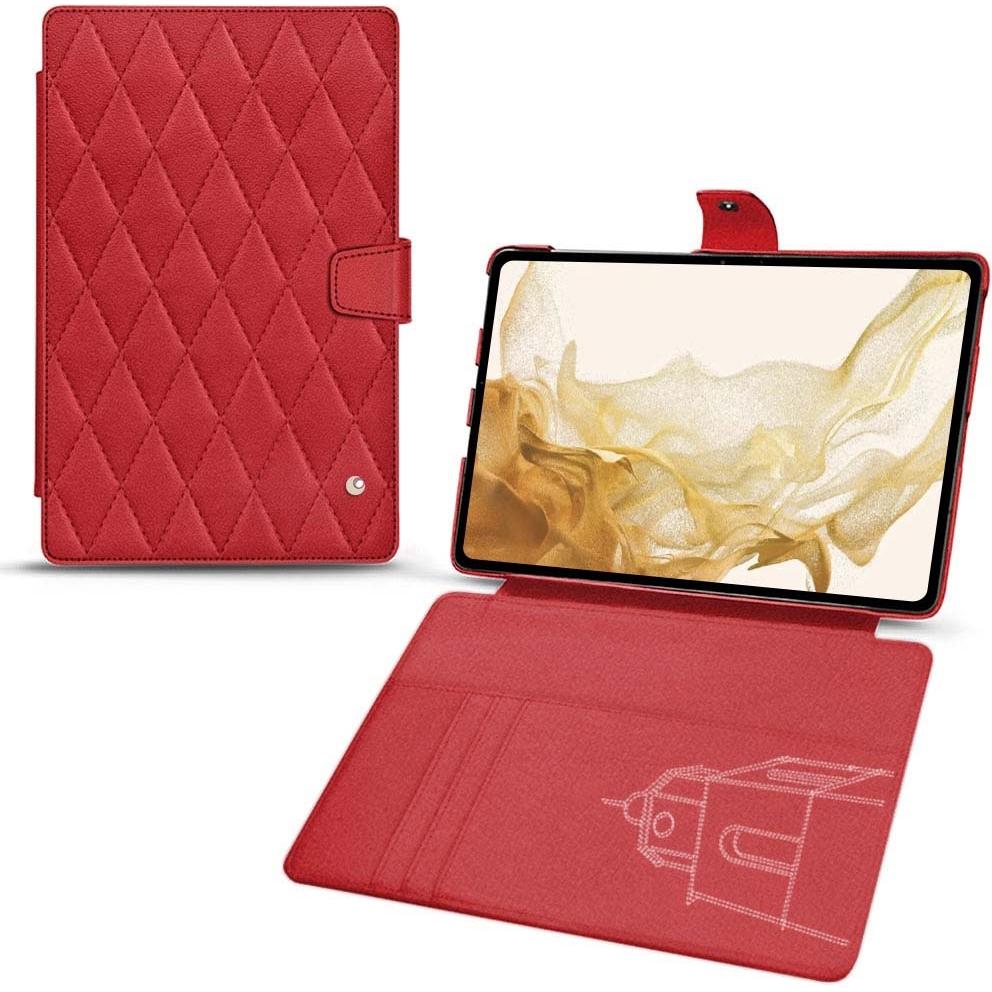 Noreve Lederschutzhülle Wallet (Galaxy Tab S8), Tablet Hülle, Rot