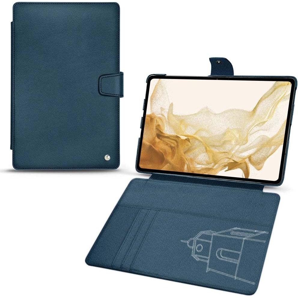 Thumbnail - Noreve Lederschutzhülle Wallet (Galaxy Tab S8), Tablet Hülle, Blau