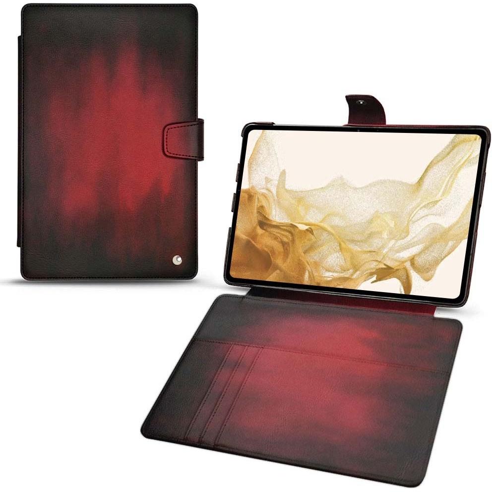 Noreve Lederschutzhülle Wallet (Galaxy Tab S8), Tablet Hülle, Rot