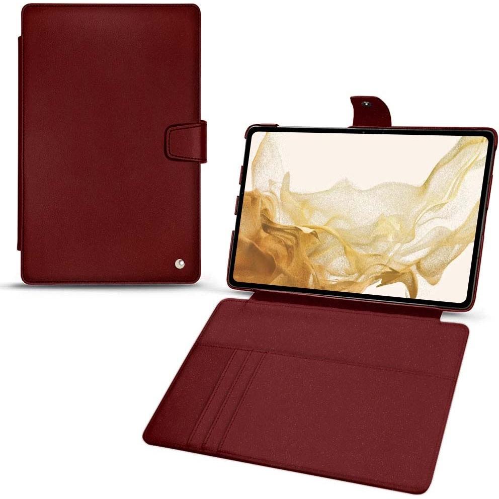 Noreve Lederschutzhülle Wallet (Galaxy Tab S8), Tablet Hülle, Rot