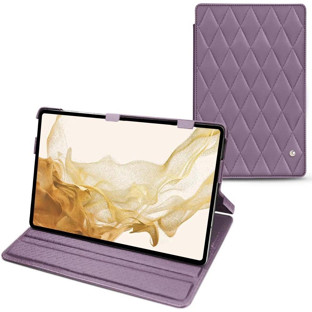 Noreve Lederschutzhülle horizontal (Galaxy Tab S8), Tablet Hülle, Violett